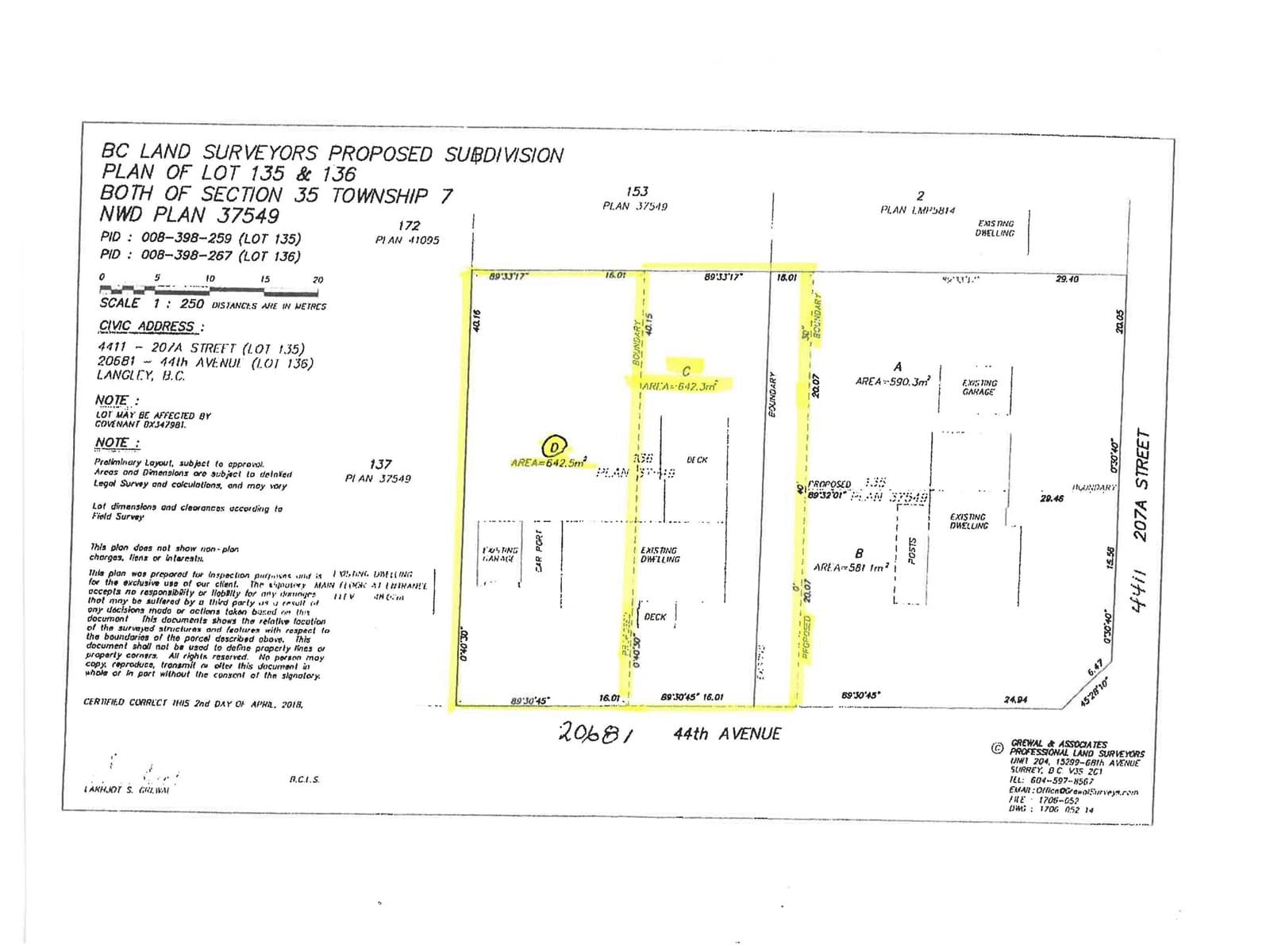 vacant land at 20685 44 AVENUE — $1,049,000