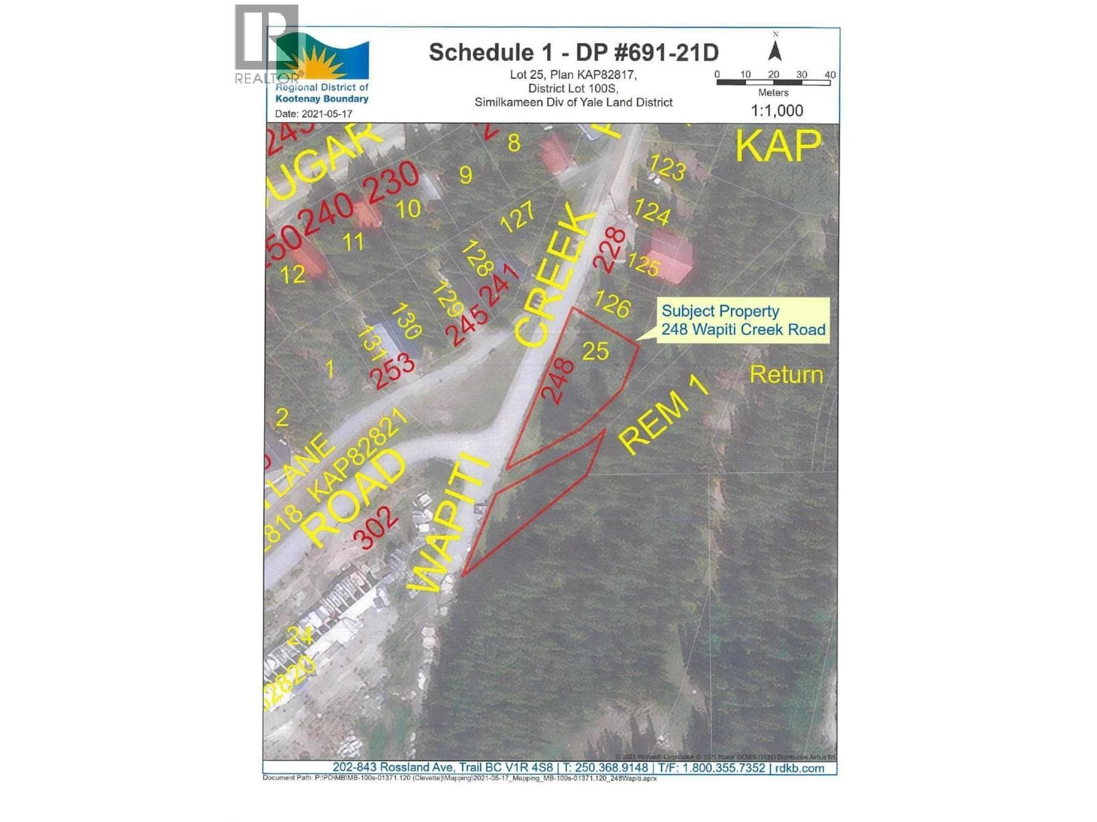 vacant land at 248 Wapiti Creek Road — $130,000