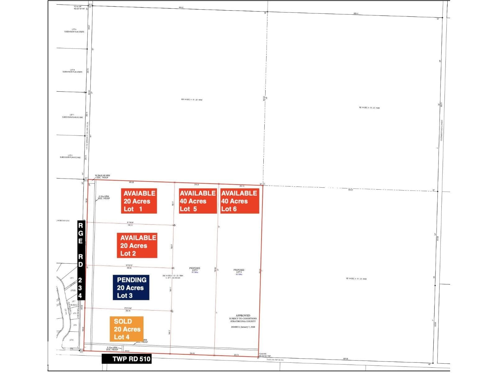 vacant land at TWP 510 RGE RD 234 — $950,000