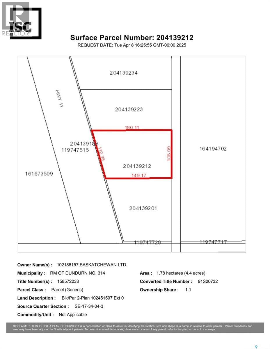 vacant land at 2 0 11 HIGHWAY — $665,000