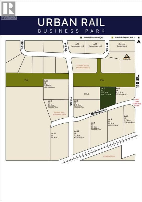 vacant land at Lot 2, 11606 Railway Avenue — $1,130,000