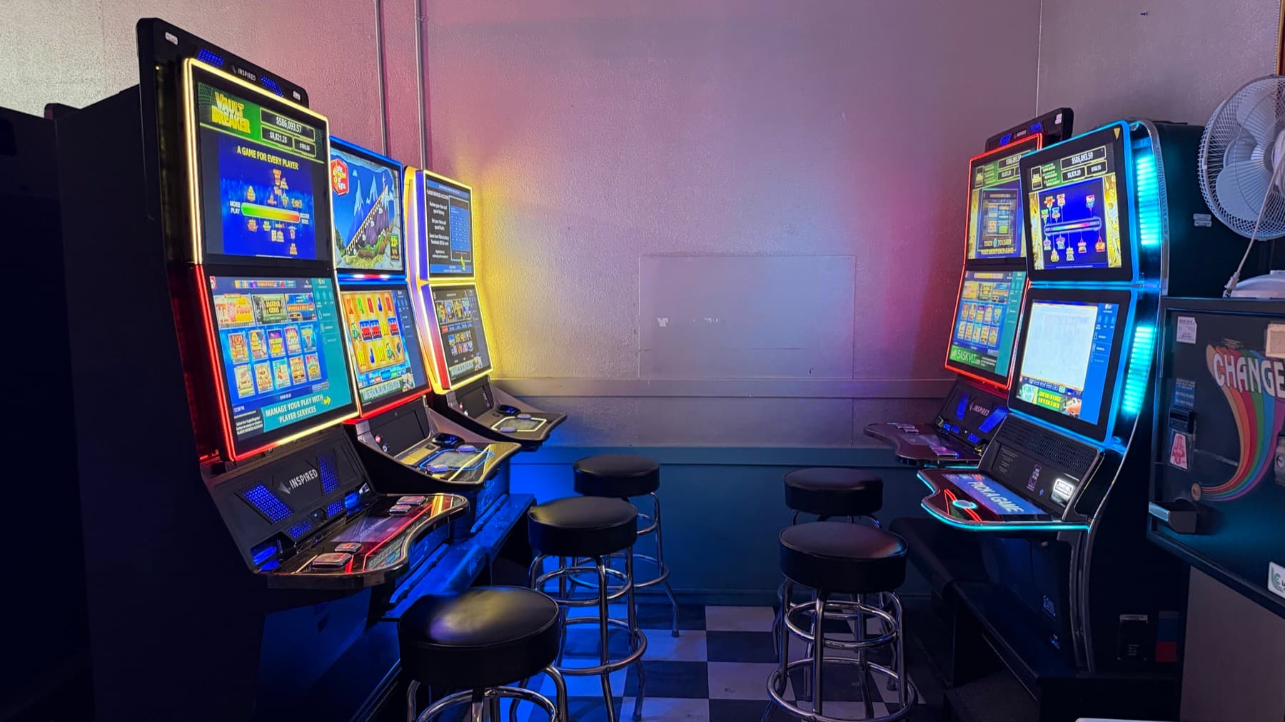 SaskGaming VLT machines in the lounge